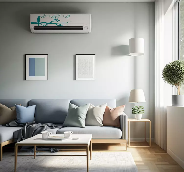 Vinilo pájaro cantor en una rama - TenVinilo