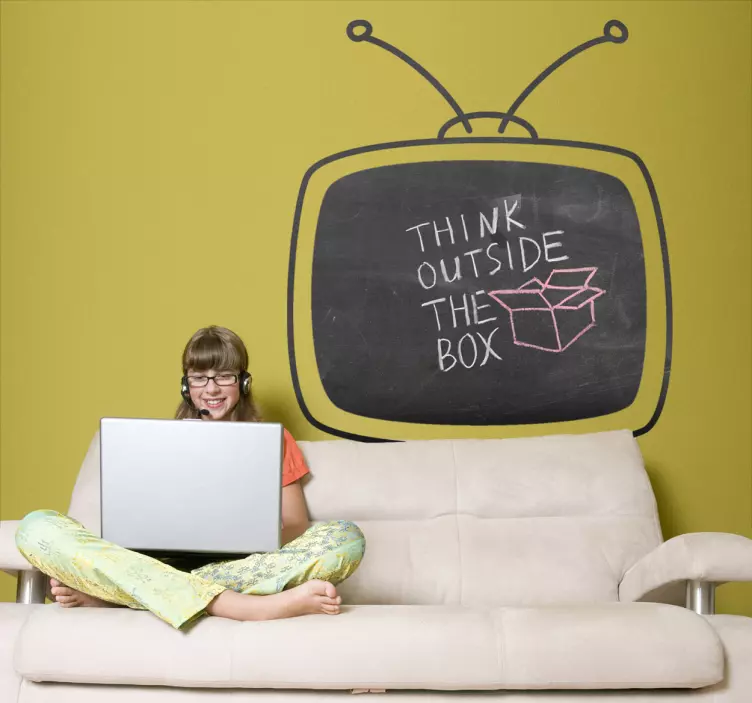 Vinilo de pizarra televisor - TenVinilo