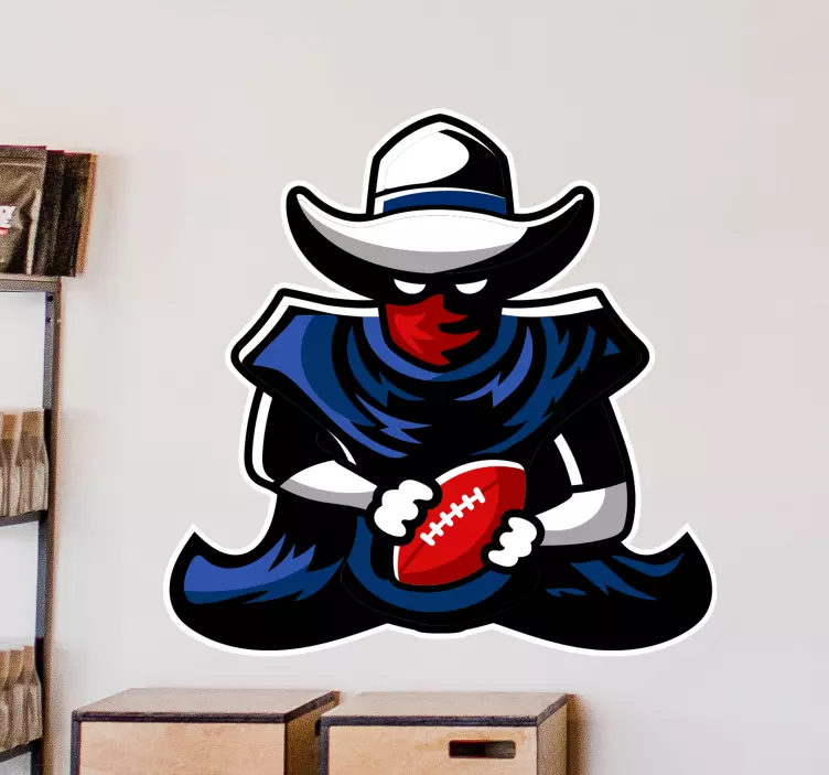 Vinilo rugby jugador de dibujos - TenVinilo