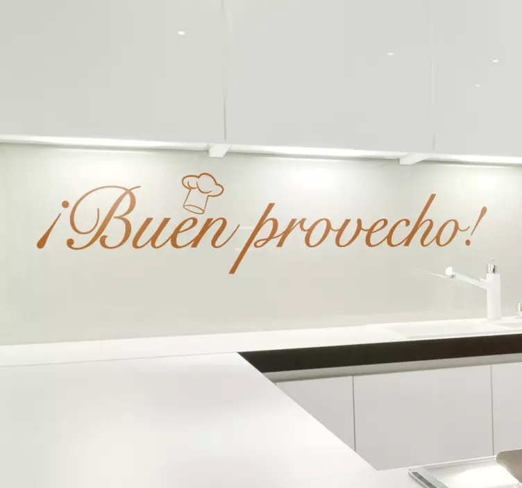 Vinilo para cocina buen provecho - TenVinilo