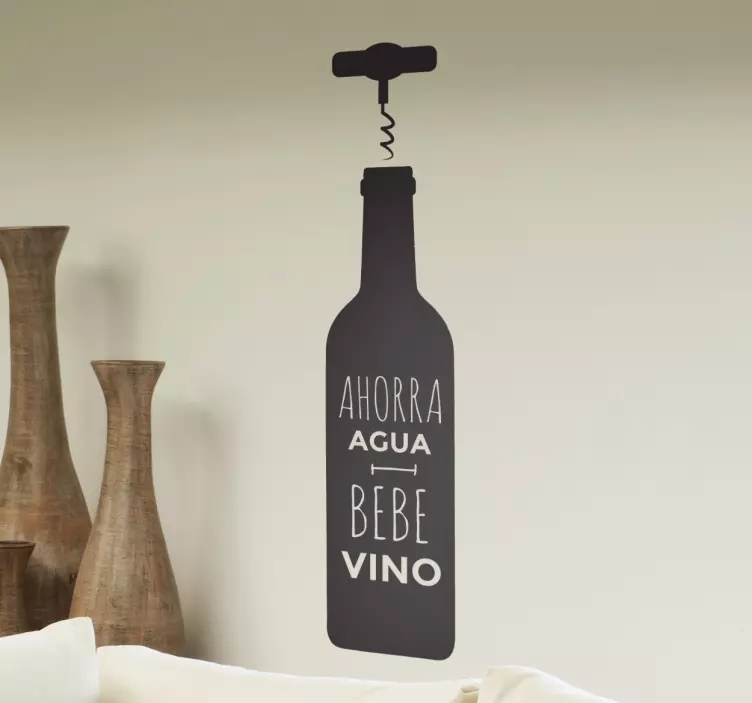 Vinilo para cocina bebe vino ahorra agua - TenVinilo