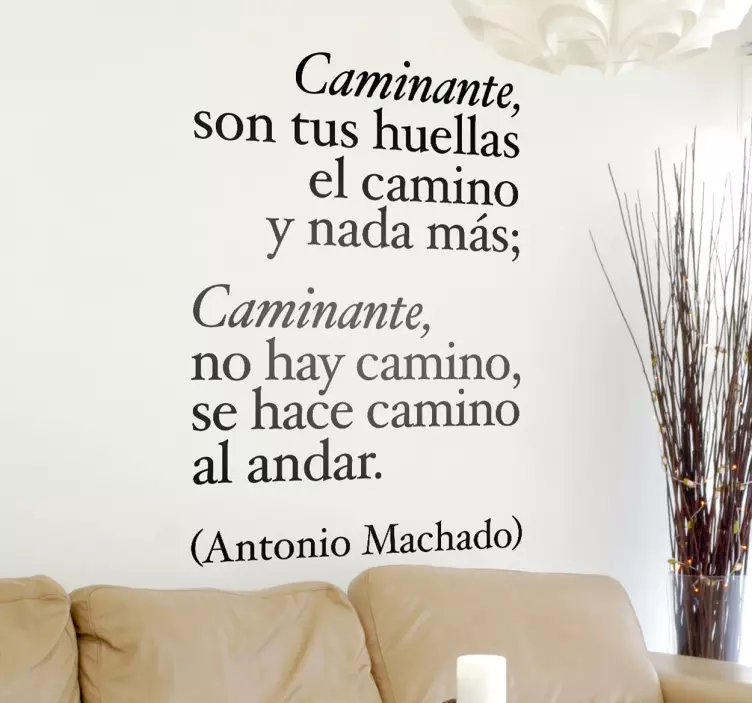 Vinilo pared dormitorio Antonio Machado - TenVinilo