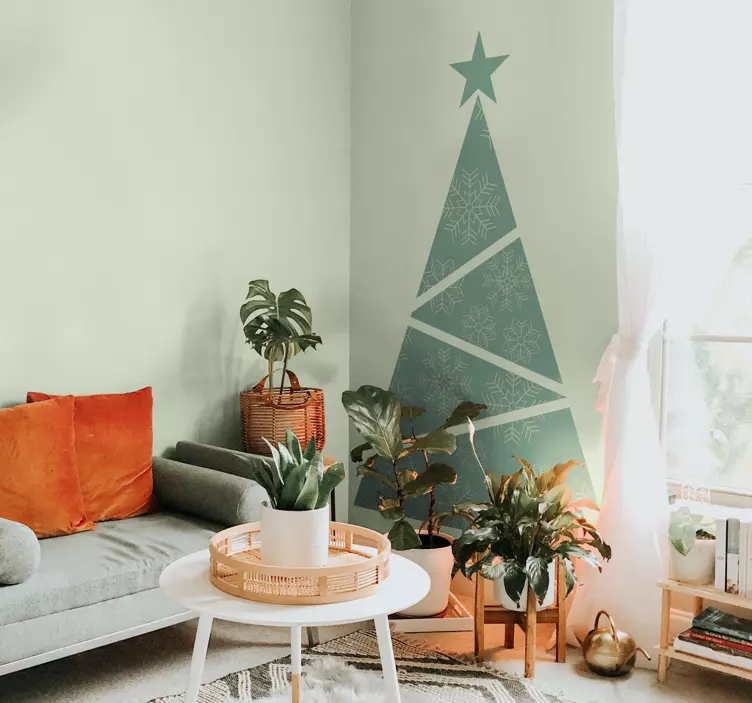 Vinilo decorativo árbol de navidad geométrico - TenVinilo