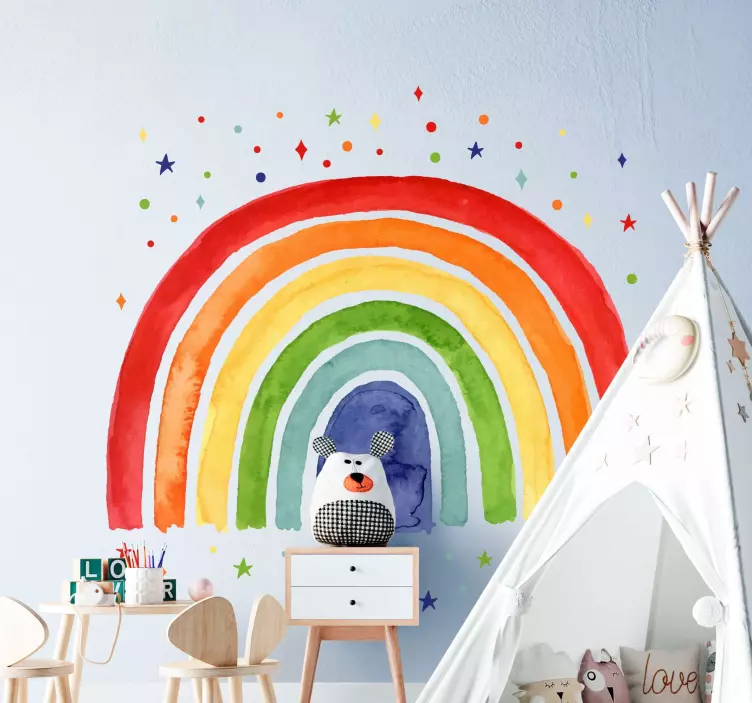 Vinilo Arcoiris acuarela - TenVinilo