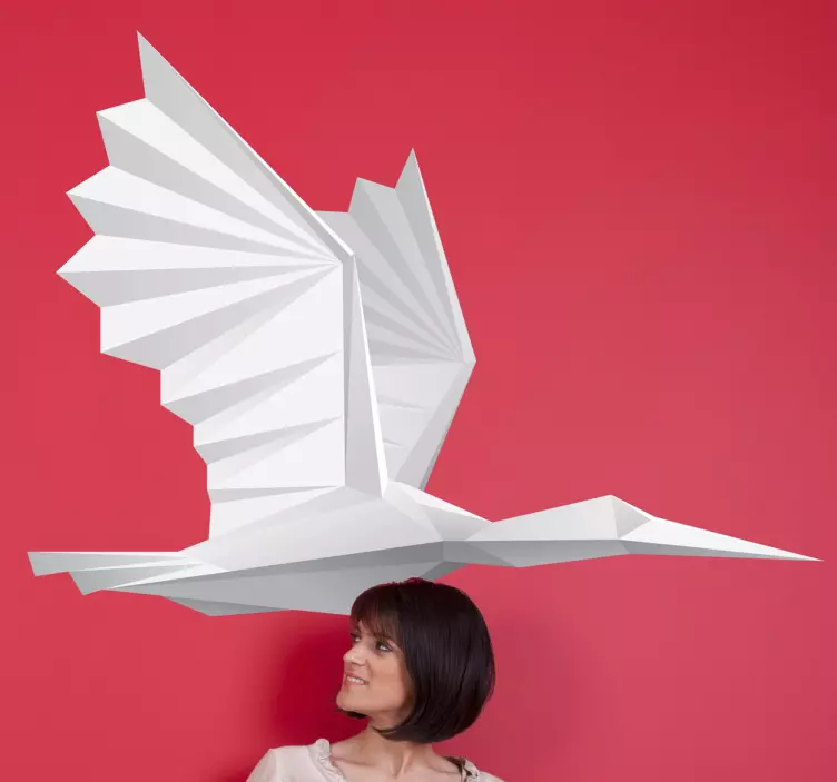 Vinilo decorativo ave de papel - TenVinilo