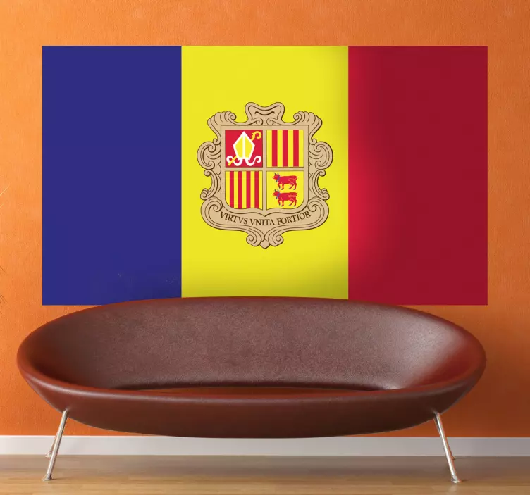 Vinilo decorativo bandera Andorra - TenVinilo