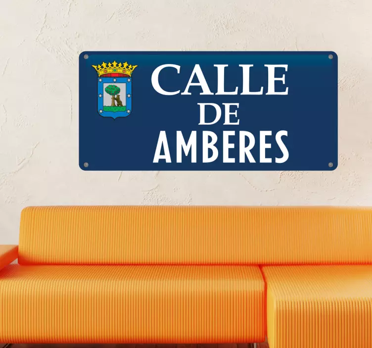 Vinilo habitación juvenil calle Madrid personalizada - TenVinilo