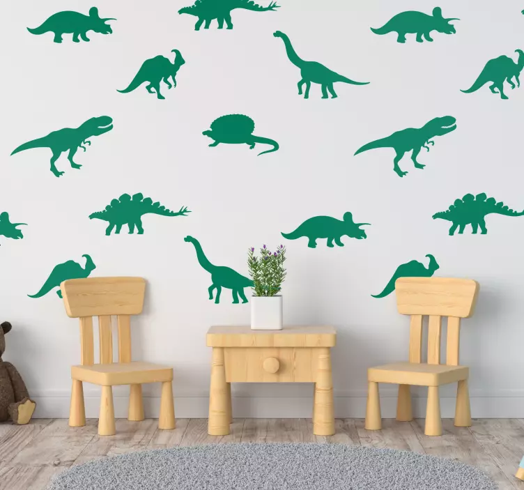 Vinilo decorativo animal dinosaurios diferentes - TenVinilo