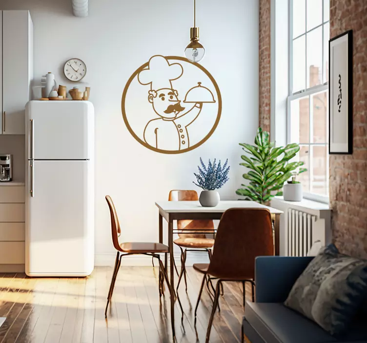 Vinilo para cocina dibujo de chef - TenVinilo