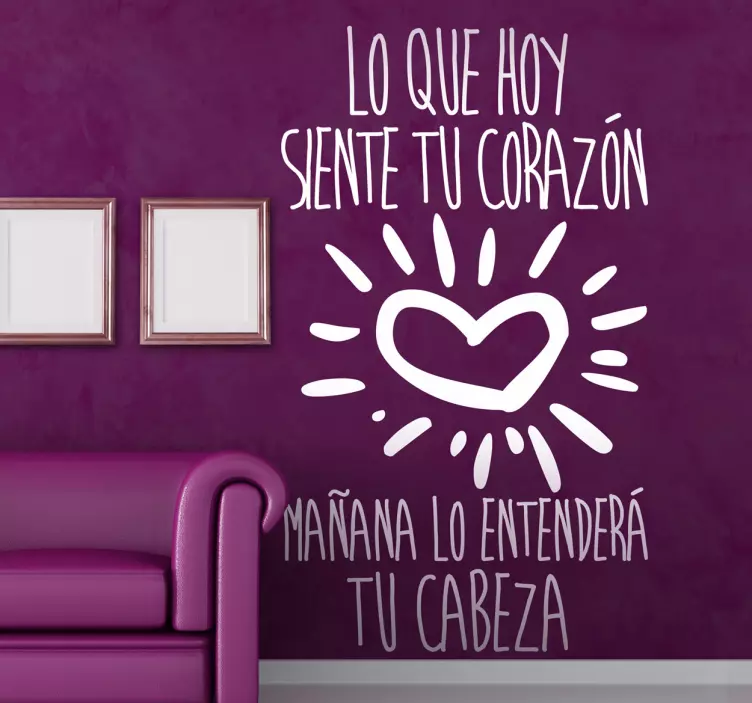 Vinilo decorativo corazón cabeza - TenVinilo