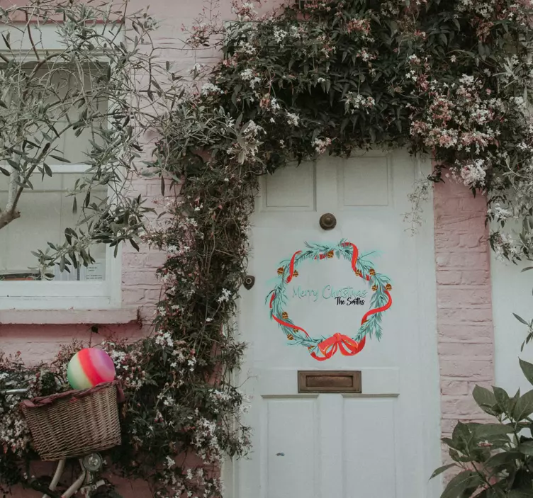 Vinilo decorativo corona de Navidad - TenVinilo