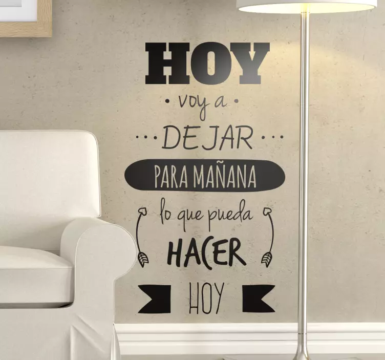 Vinilo decorativo dejar para mañana - TenVinilo