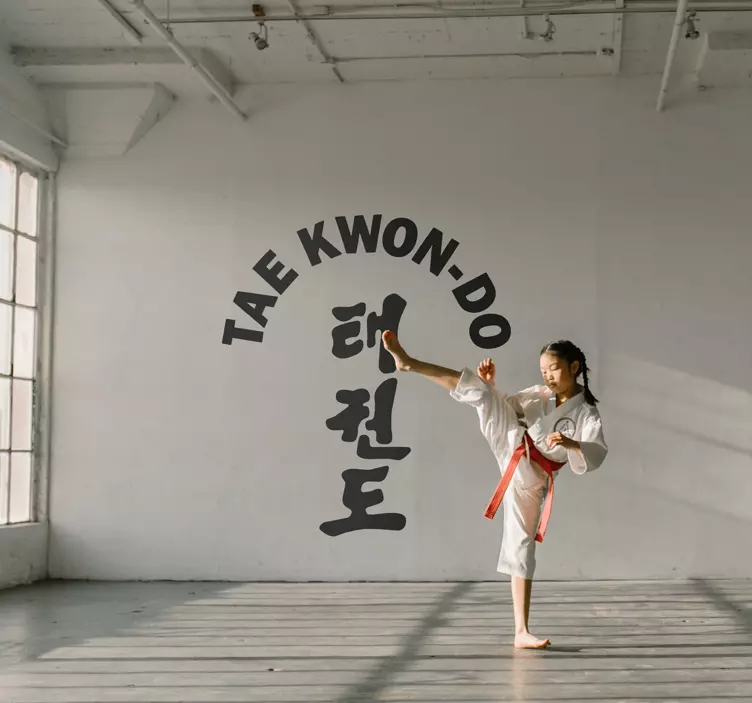 Vinilo decorativo deporte palabra Taekwondo - TenVinilo