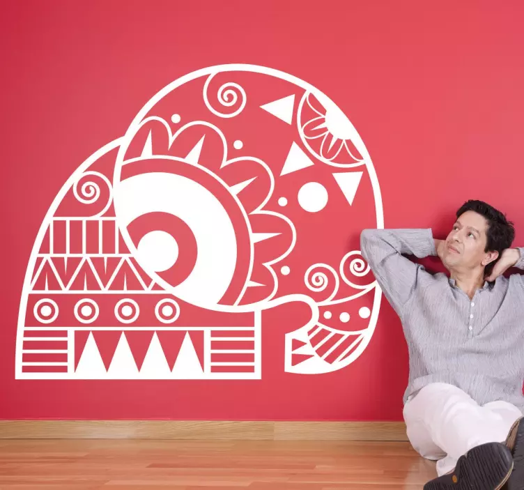 Vinilo decorativo elefante étnico - TenVinilo