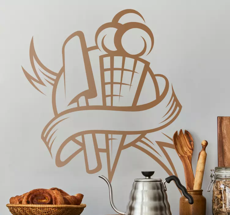 Vinilo decorativo emblema heladería - TenVinilo