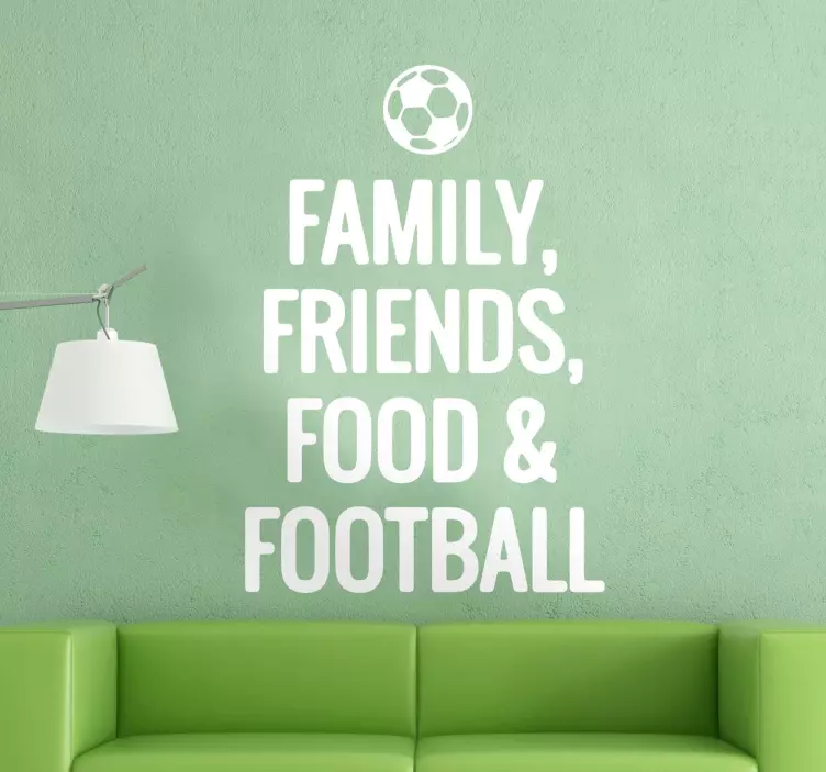 Vinilo decorativo family friends football - TenVinilo