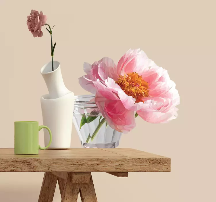 Vinilo decorativo flor tonos rosados - TenVinilo