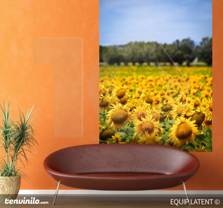 Vinilo decorativo fotografía girasoles - TenVinilo