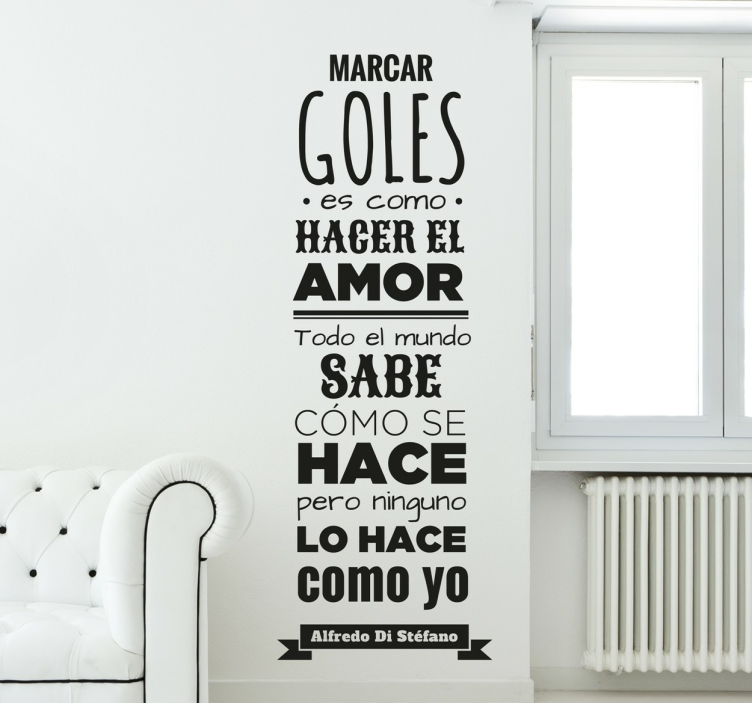 Vinilo fútbol frase marcar goles Di Stéfano - TenVinilo