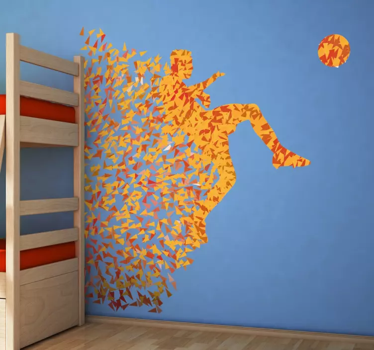 Vinilo decorativo futbolista origami - TenVinilo