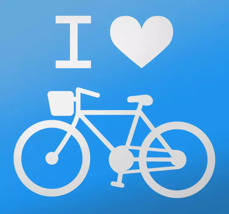 Pegatina para coche original I love bicis - TenVinilo