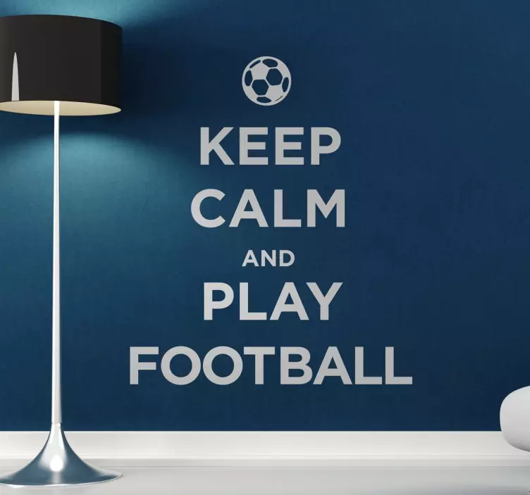 Vinilo pared salón fútbol decorativo keep calm football - TenVinilo