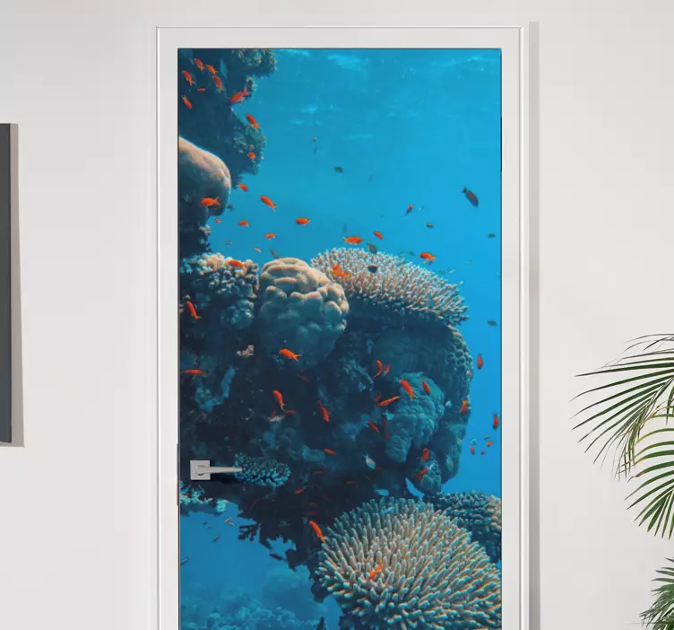 Vinilo lámina para puerta paisaje marino - TenVinilo