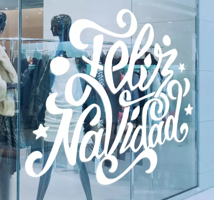Vinilo navidad escaparate texto feliz navidad - TenVinilo