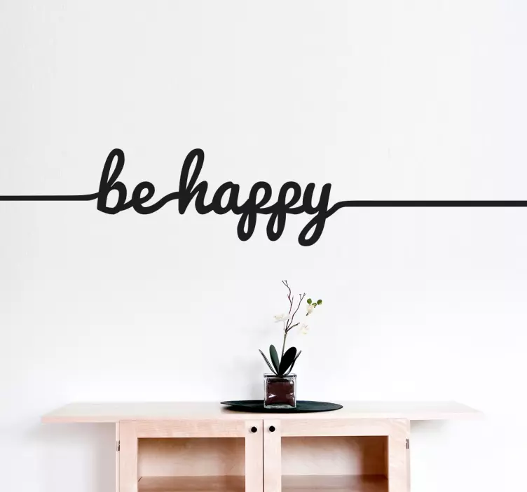 Vinilo decorativo pared dormitorio línea be happy - TenVinilo