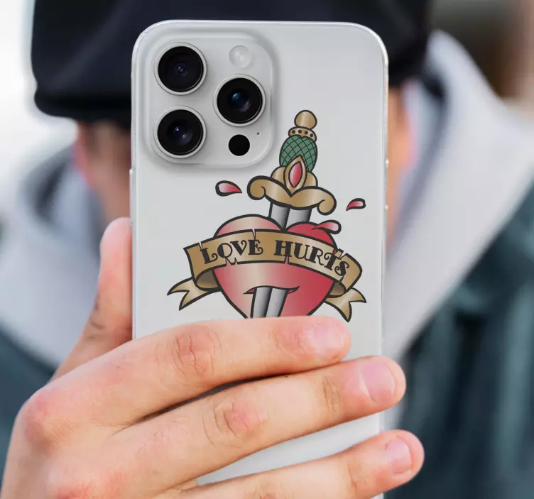 Vinilo decorativo love hurts tattoo - TenVinilo