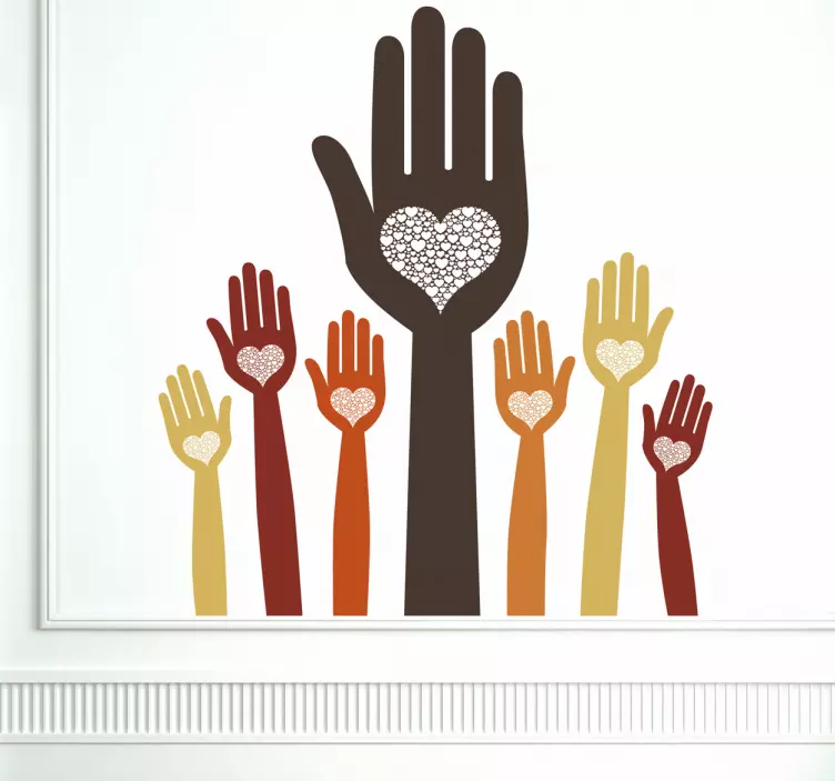 Vinilo decorativo manos corazones - TenVinilo
