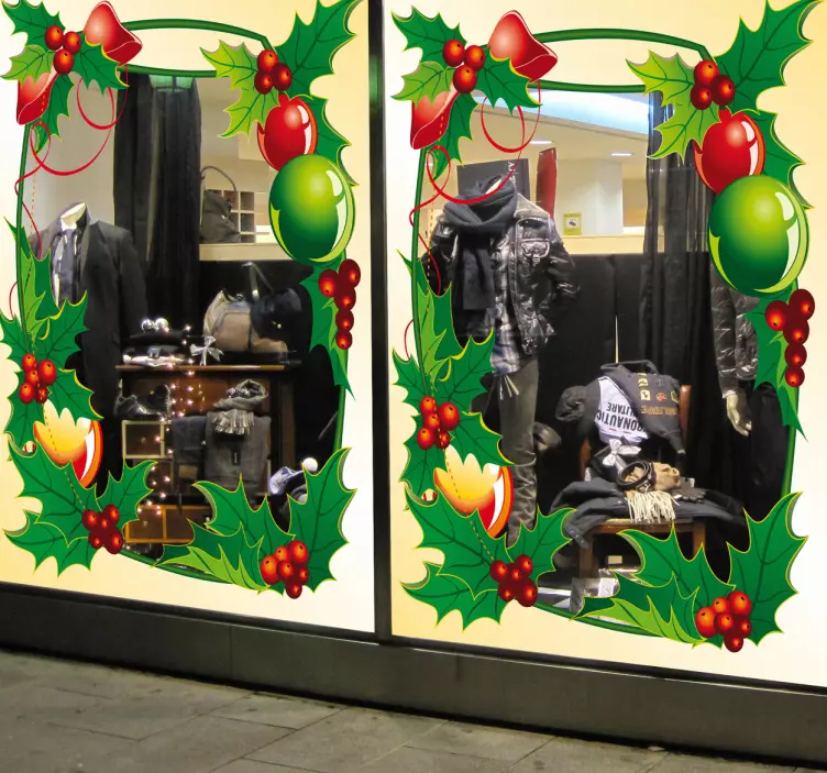 Vinilo navidad escaparate marco navideño - TenVinilo