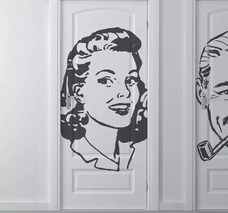 Vinilo para puerta baño mujer clásico - TenVinilo