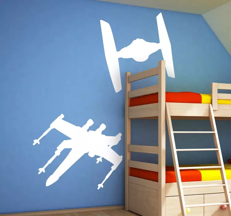 Vinilo habitación juvenil aviones de Star Wars - TenVinilo