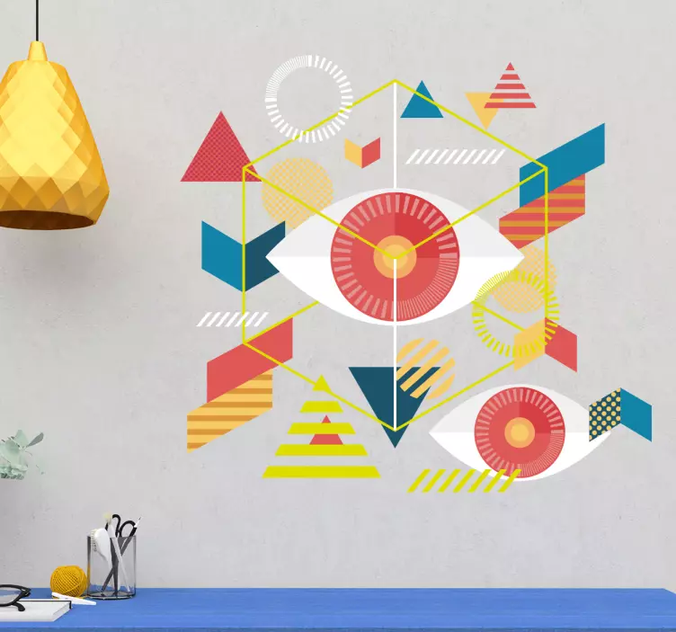Vinilo decorativo ojos geométricos - TenVinilo