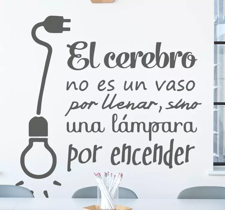 Vinilo para oficina con frase del cerebro - TenVinilo