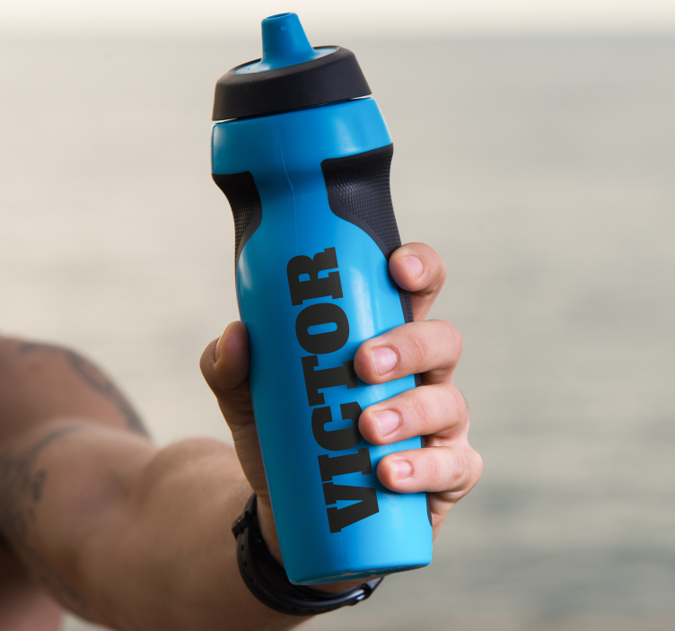 Pegatina bicicleta  bidón con nombre - TenVinilo