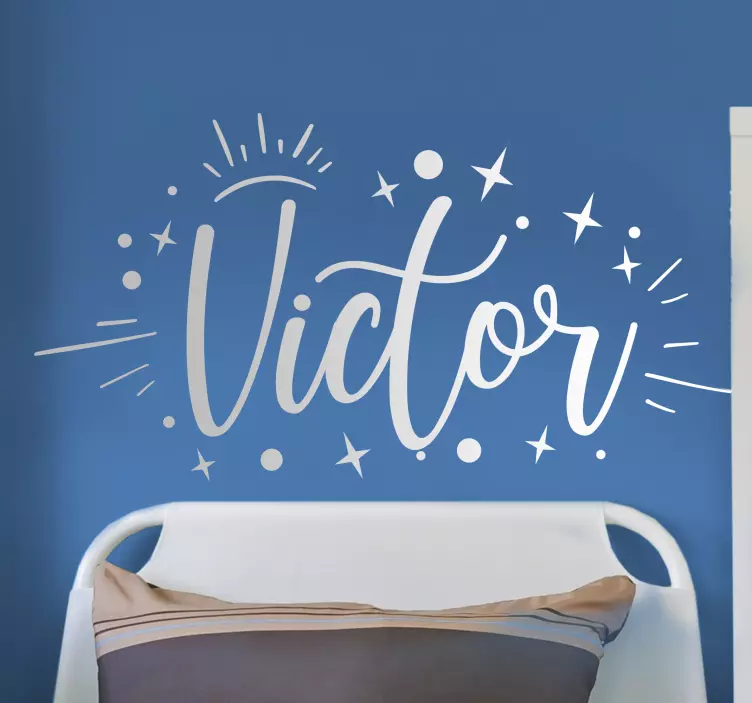 Vinilo habitación juvenil estrellas con nombre - TenVinilo