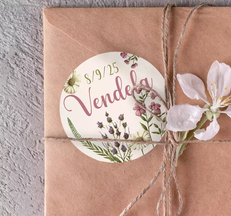 Vinilo personalizable flores gender reveal - TenVinilo