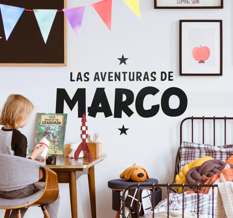 Vinilo decorativo personalizable las aventuras - TenVinilo