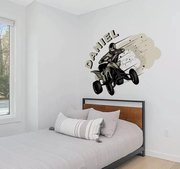 Vinilo decorativo personalizable quad derrape - TenVinilo