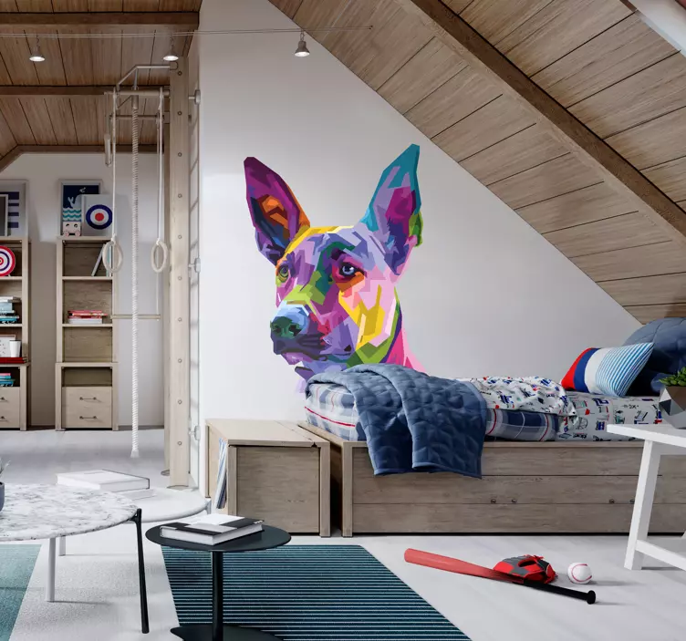 Vinilo decorativo podenco poligonal - TenVinilo