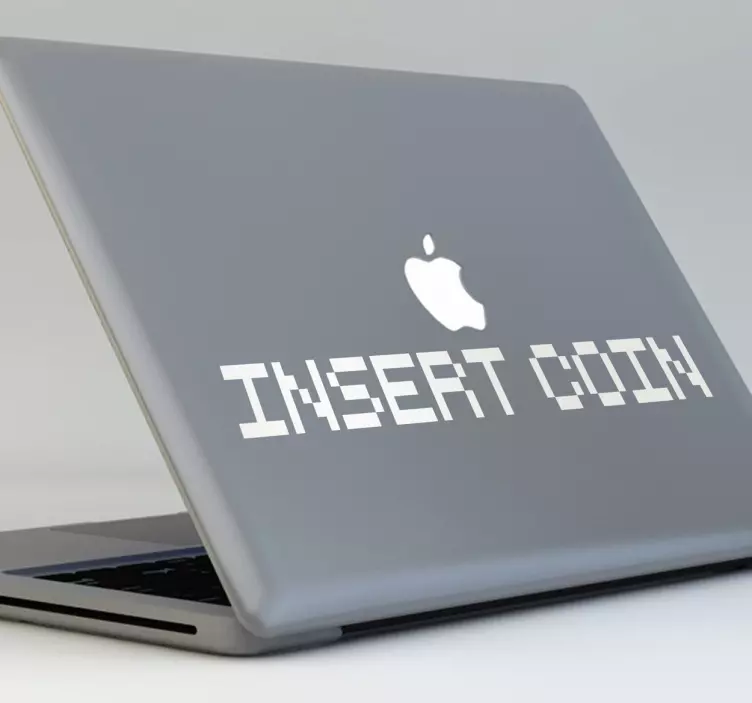 Pegatina Macbook gamer insert coin - TenVinilo
