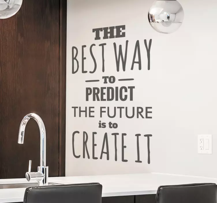 Vinilo pared frase motivadora predict future - TenVinilo