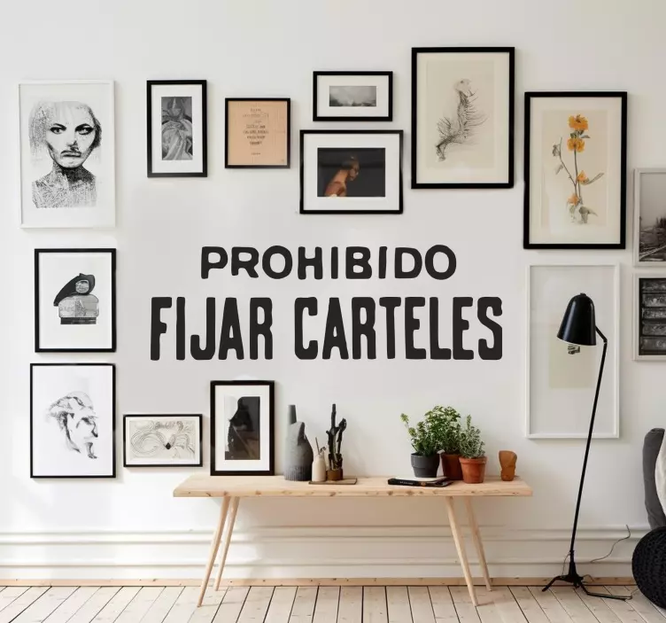 Vinilo decorativo prohibido fijar carteles - TenVinilo