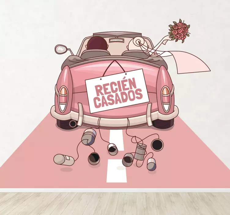 Pegatina boda recién casados - TenVinilo