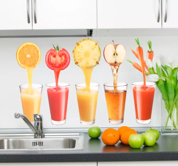 Vinilo para cocina selección de zumos - TenVinilo