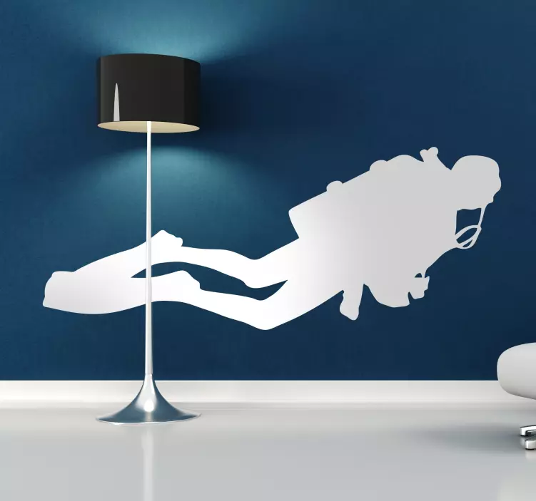 Vinilo decorativo silueta buceador - TenVinilo