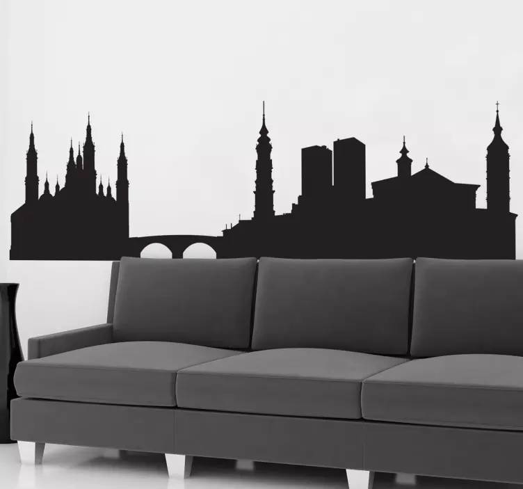 Vinilo decorativo silueta perfil Zaragoza - TenVinilo