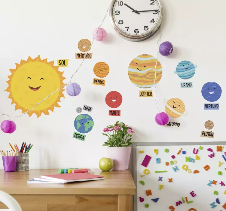 Vinilo decorativo infantil sistema solar  - TenVinilo